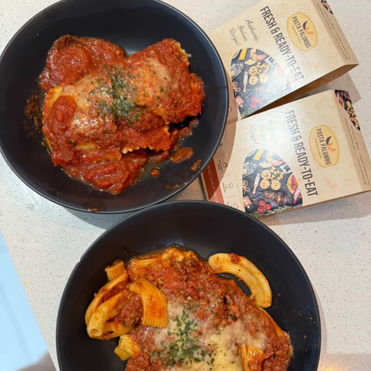Spinach Ricotta Ravioli with Napoli Sauce